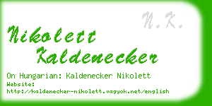 nikolett kaldenecker business card